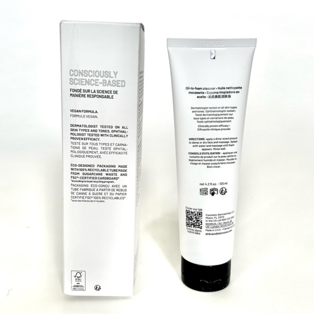 DR BRANDT DR. B LAB COLLECTION OIL TO FOAM CLEANSER FACE‎ WASH VITAMIN C - Picture 4 of 5
